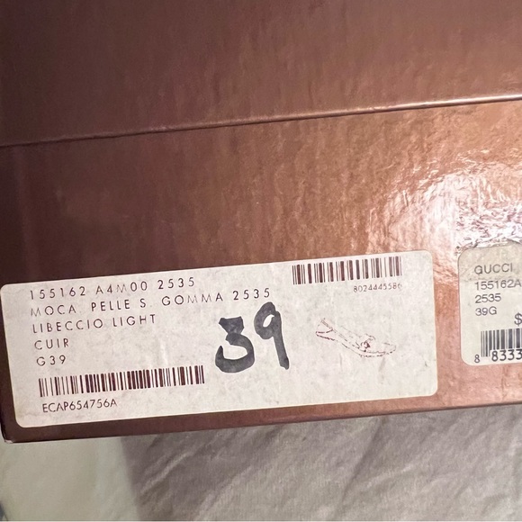 Authentic Gucci Leather Driving Shoes Loafers with Bamboo Horsebit Size 39 Tan - Picture 17 of 17